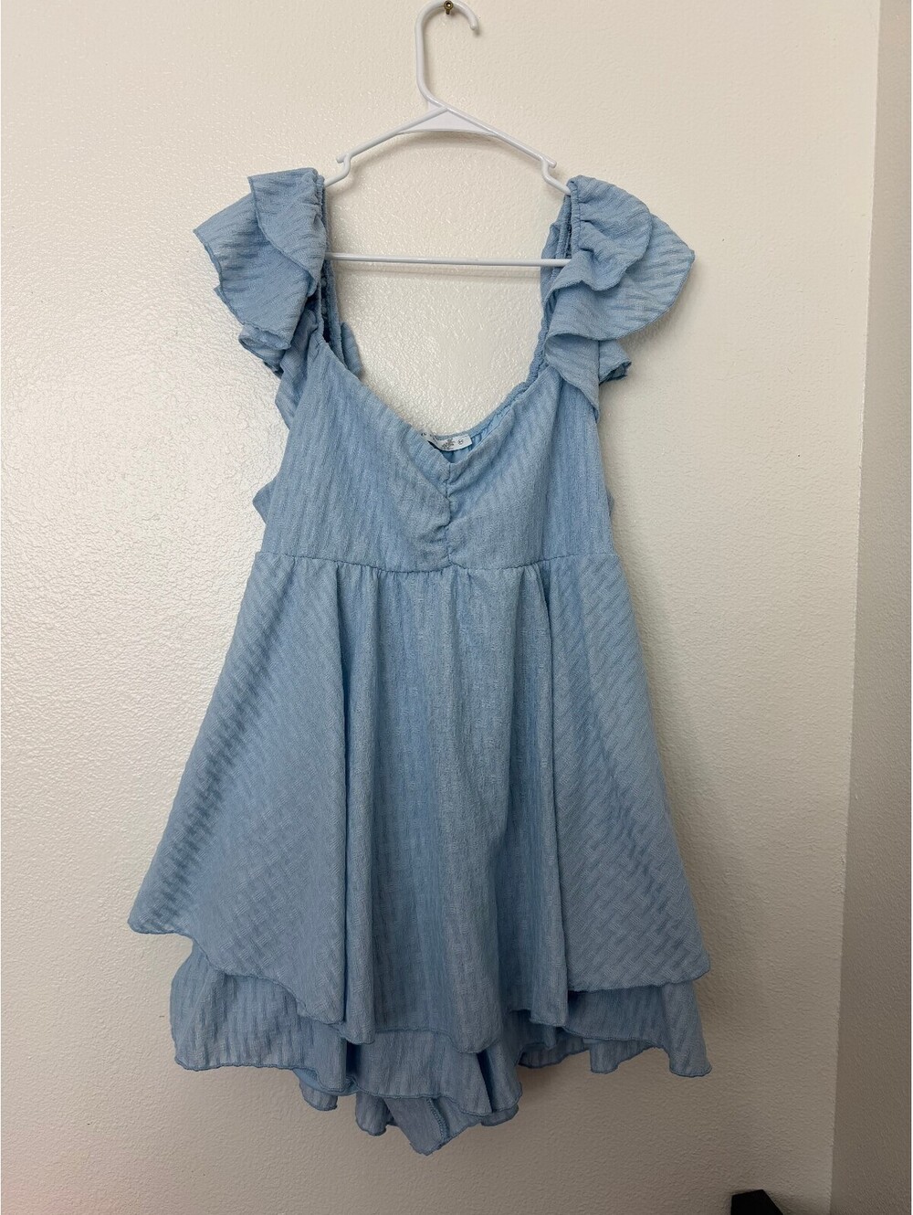 Altar'd State Light Blue Ruffle Sleeve Dress
